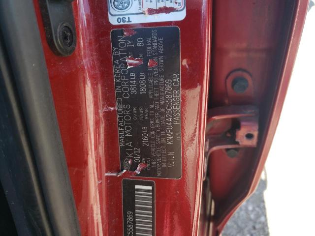 KNAFU4A25C5587869 - 2012 KIA FORTE EX RED photo 12