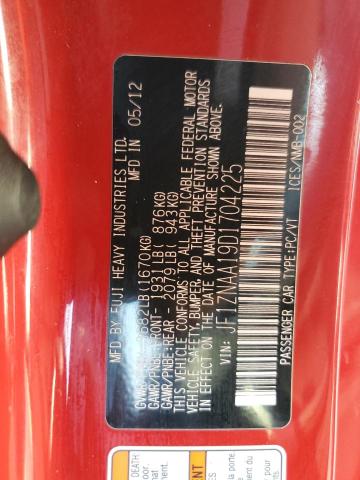 JF1ZNAA19D1704225 - 2013 TOYOTA SCION FR-S 红色 照片 12