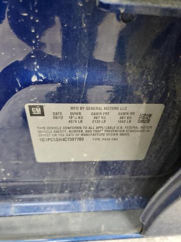 1G1PC5SH4C7387789 - 2012 CHEVROLET CRUZE LS 蓝色 照片 13