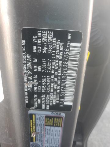 5XYZUDLB2HG387866 - 2017 HYUNDAI SANTA FE S SILVER photo 12