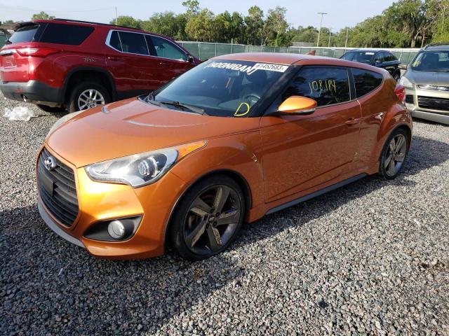 KMHTC6AE3FU228766 - 2015 HYUNDAI VELOSTER TURBO ORANGE photo 1