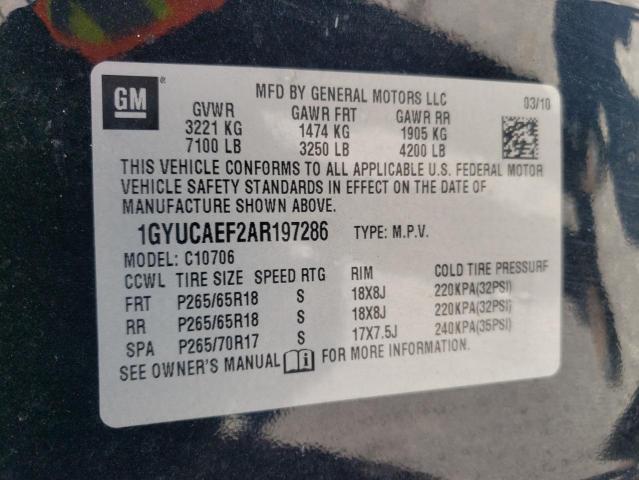 1GYUCAEF2AR197286 - 2010 CADILLAC ESCALADE BLACK photo 13