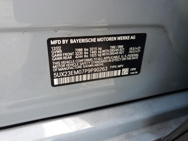 5UX23EM07P9P90263 - 2023 BMW X7 XDRIVE40I GRAY photo 13