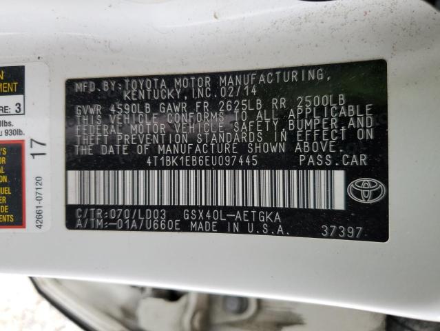 4T1BK1EB6EU097445 - 2014 TOYOTA AVALON BASE Ağ foto 13