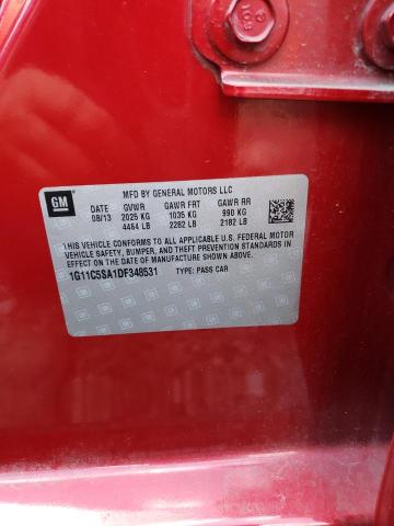 1G11C5SA1DF348531 - 2013 CHEVROLET MALIBU 1LT 红色 照片 13