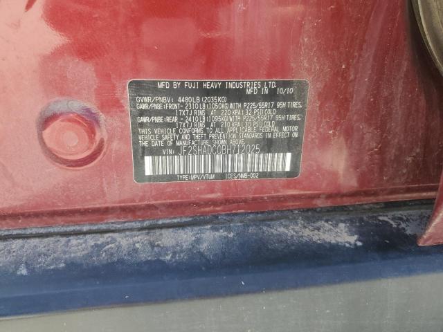 JF2SHADC0BH712025 - 2011 SUBARU FORESTER 2.5X PREMIUM RED photo 13