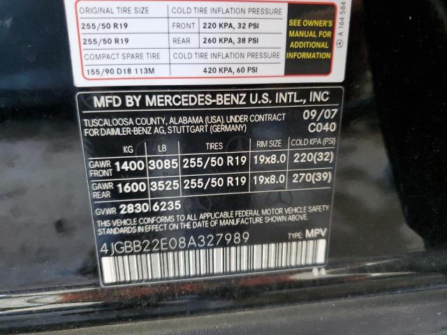 4JGBB22E08A327989 - 2008 MERCEDES-BENZ ML 320 CDI BLACK photo 14