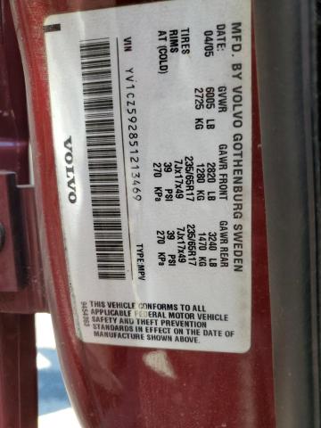 YV1CZ592851213469 - 2005 VOLVO XC90 RED photo 13