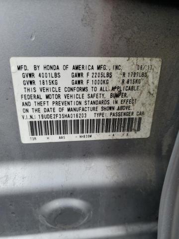 19UDE2F35HA016203 - 2017 ACURA ILX BASE WATCH PLUS SILVER photo 12