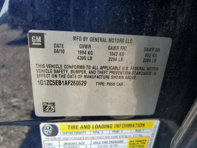 1G1ZC5EB1AF260629 - 2010 CHEVROLET MALIBU 1LT 蓝色 照片 12