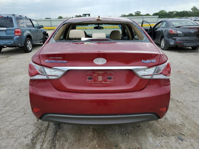 KMHEC4A49EA108491 - 2014 HYUNDAI SONATA HYBRID RED photo 6