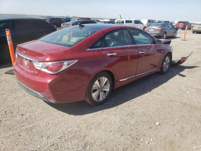 KMHEC4A42FA135582 - 2015 HYUNDAI SONATA HYBRID RED photo 4