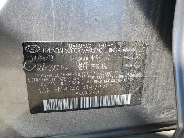 5NPE24AF4JH727527 - 2018 HYUNDAI SONATA SE ნაცრისფერი ფოტო 12