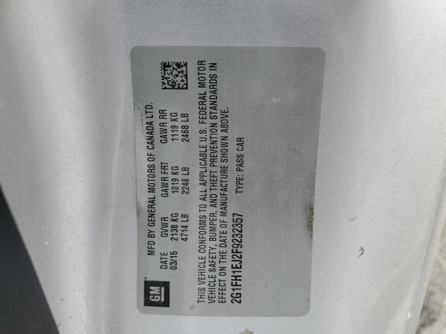 2G1FH1EJ2F9232357 - 2015 CHEVROLET CAMARO SS SILVER photo 12