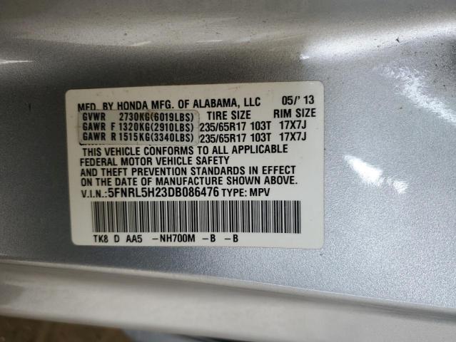 5FNRL5H23DB086476 - 2013 HONDA ODYSSEY LX SILVER photo 14