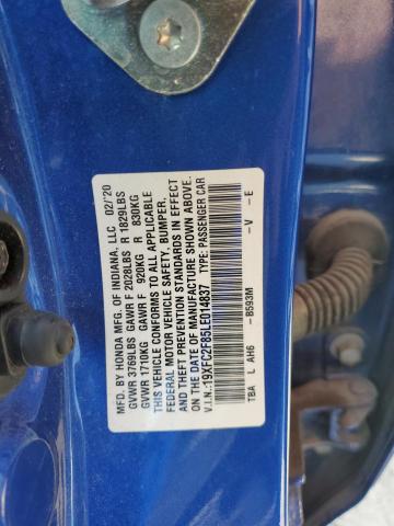 19XFC2F85LE014837 - 2020 HONDA CIVIC SPORT 蓝色 照片 12