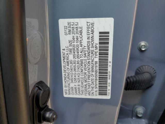 5FNYF8H56NB019788 - 2022 HONDA PASSPORT EXL ნაცრისფერი ფოტო 13