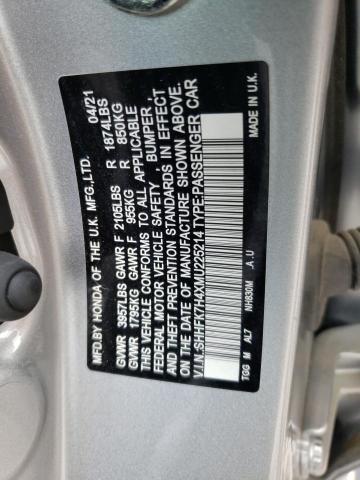 SHHFK7H4XMU225214 - 2021 HONDA CIVIC SPORT 灰色 照片 12