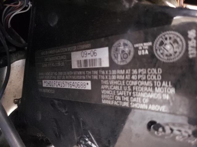 1HD1FC4157Y640688 - 2007 HARLEY-DAVIDSON FLHTCUI 蓝色 照片 10