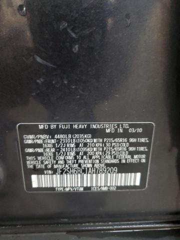 JF2SH6BC1AH789209 - 2010 SUBARU FORESTER XS Grafit foto 14