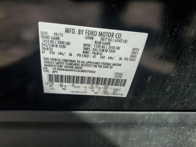 1FM5K8ARXGGB07002 - 2016 FORD EXPLORER POLICE INTERCEPTOR 黑色 照片 13