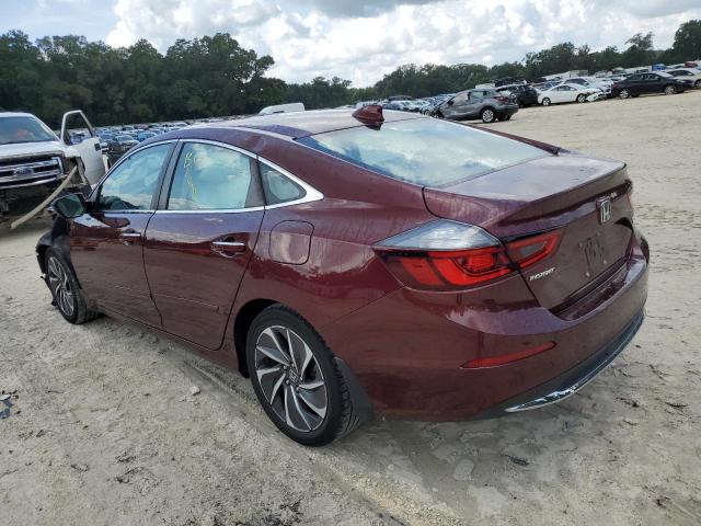 19XZE4F91KE005739 - 2019 HONDA INSIGHT TOURING BURGUNDY photo 2