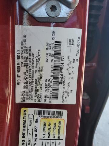 3LN6L5E99HR641922 - 2017 LINCOLN MKZ RESERVE წითელი ფოტო 12