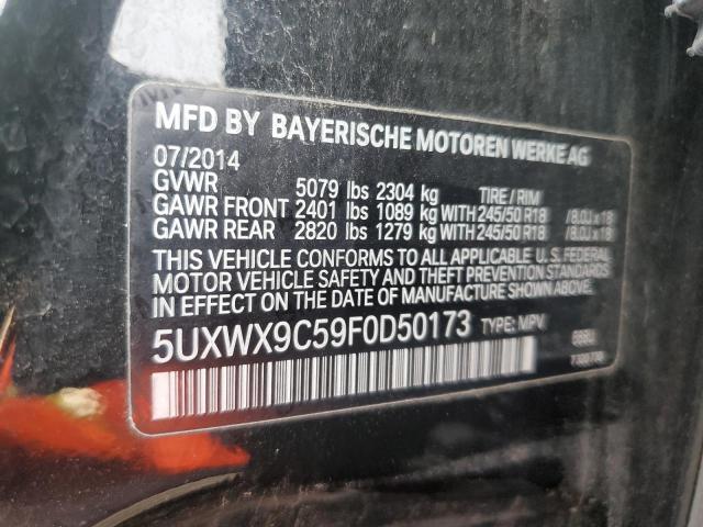 5UXWX9C59F0D50173 - 2015 BMW X3 XDRIVE28I BLACK photo 13