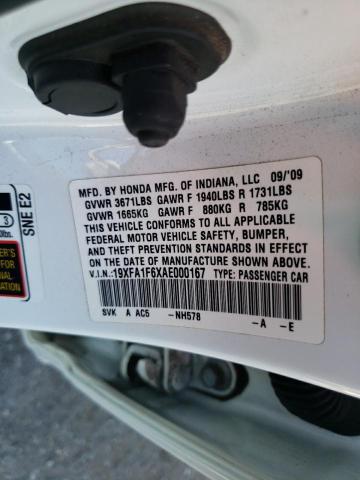 19XFA1F6XAE000167 - 2010 HONDA CIVIC LX-S Ağ foto 12