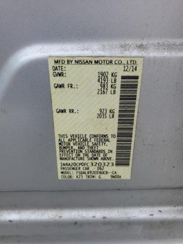 1N4AZ0CP0FC320323 - 2015 NISSAN LEAF S SILVER photo 13