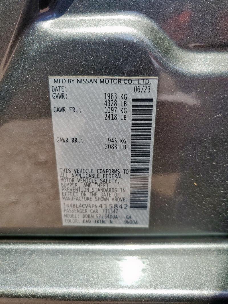 1N4BL4CV4PN415842 - 2023 NISSAN ALTIMA SR 灰色 照片 12