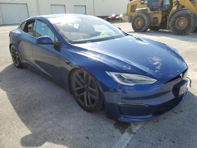 5YJSA1E53MF433867 - 2021 TESLA MODEL S Կապույտ լուսանկար 1