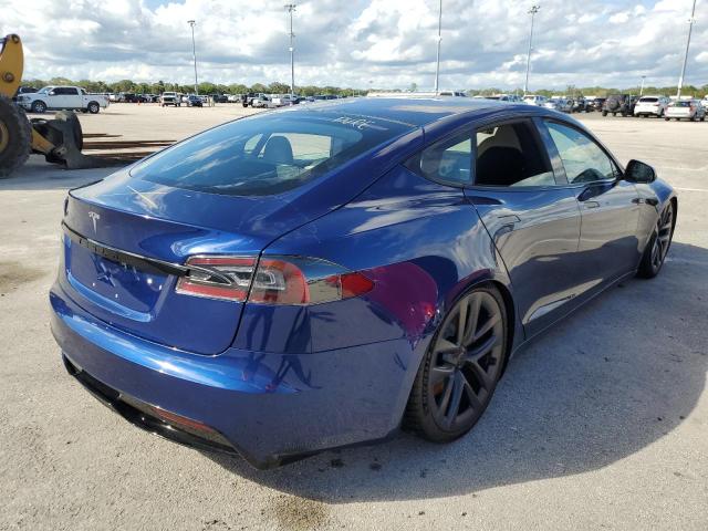 5YJSA1E53MF433867 - 2021 TESLA MODEL S Կապույտ լուսանկար 4