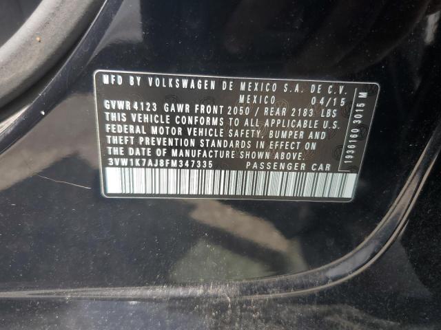 3VW1K7AJ8FM347335 - 2015 VOLKSWAGEN JETTA BASE 黑色 照片 12