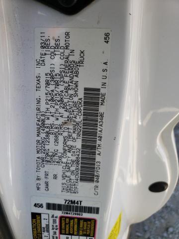 5TFTX4CNXBX008432 - 2011 TOYOTA TACOMA ACCESS CAB თეთრი ფოტო 13