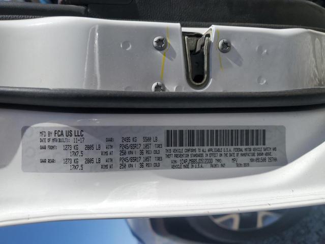 1C4PJMBB5JD512333 - 2018 JEEP CHEROKEE TRAILHAWK WHITE photo 13