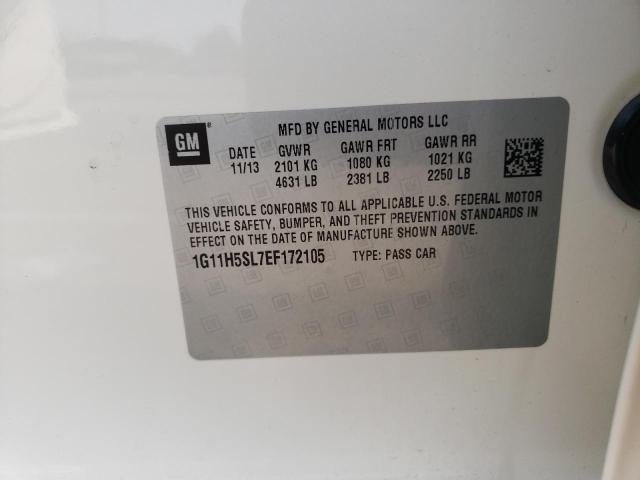 1G11H5SL7EF172105 - 2014 CHEVROLET MALIBU LTZ თეთრი ფოტო 12