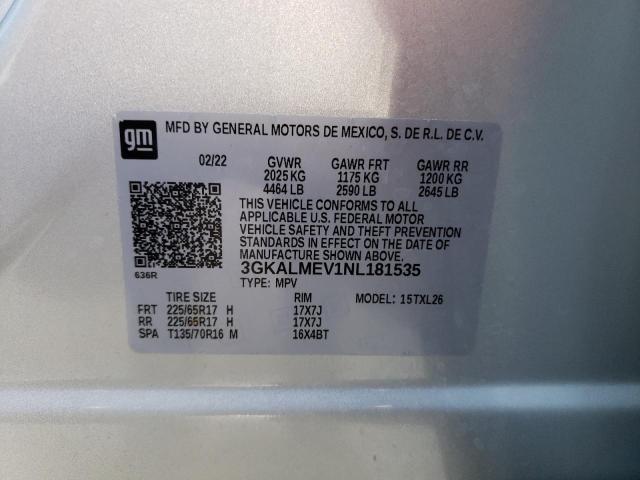 3GKALMEV1NL181535 - 2022 GMC TERRAIN SLE SILVER photo 13