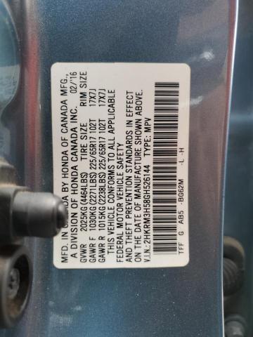 2HKRM3H58GH526144 - 2016 HONDA CR-V EX BLUE photo 13