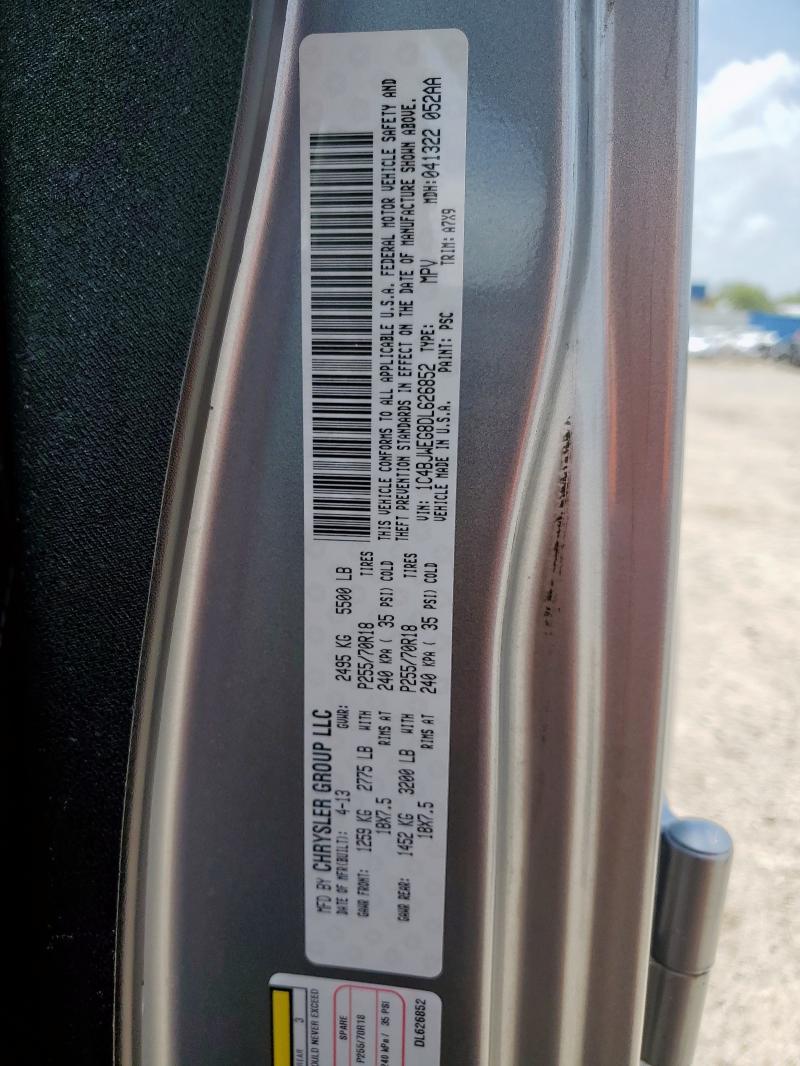 1C4BJWEG8DL626852 - 2013 JEEP WRANGLER U SAHARA ვერცხლისფერი ფოტო 12