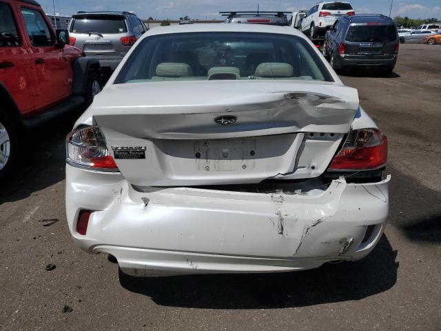 4S3BL616897226913 - 2009 SUBARU LEGACY 2.5I WHITE photo 6