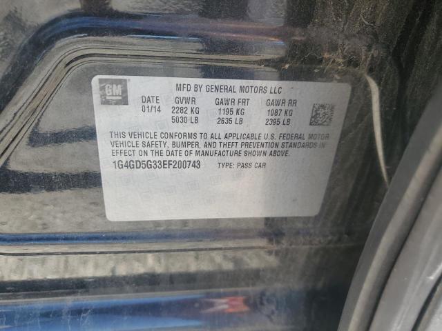 1G4GD5G33EF200743 - 2014 BUICK LACROSSE PREMIUM GRAY photo 12