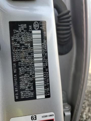 2T1KU4EE7CC795163 - 2012 TOYOTA MATRIX 银色 照片 12