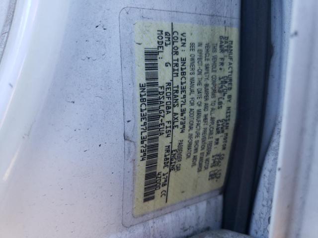 3N1BC13E97L367394 - 2007 NISSAN VERSA S 白色 照片 12
