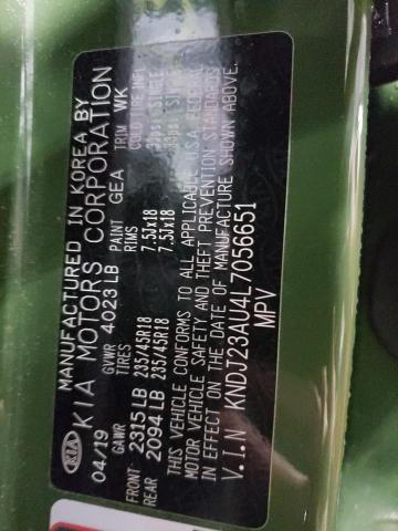 KNDJ23AU4L7056651 - 2020 KIA SOUL LX GREEN photo 13