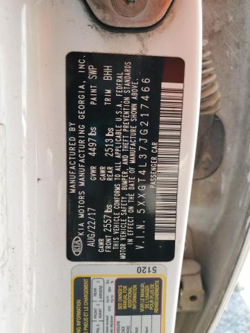 5XXGT4L37JG217466 - 2018 KIA OPTIMA LX WHITE photo 12