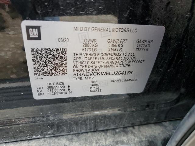 5GAEVCKW6LJ264186 - 2020 BUICK ENCLAVE AVENIR BLACK photo 13