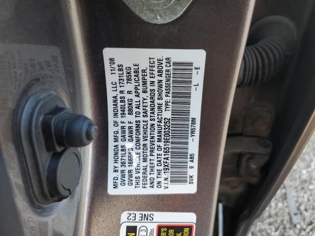 19XFA16519E003252 - 2009 HONDA CIVIC LX GRAY photo 12