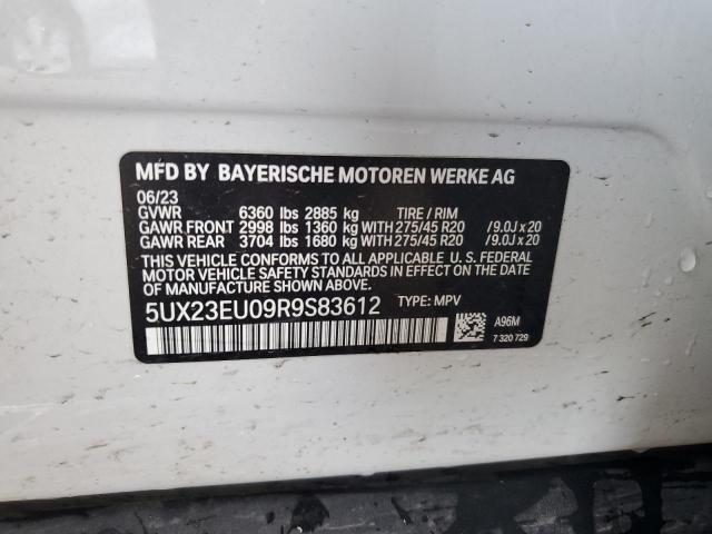 5UX23EU09R9S83612 - 2024 BMW X5 XDRIVE40I WHITE photo 12