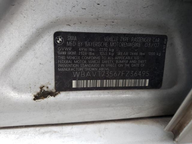 WBAVT73567FZ36495 - 2007 BMW 328 XIT SILVER photo 12